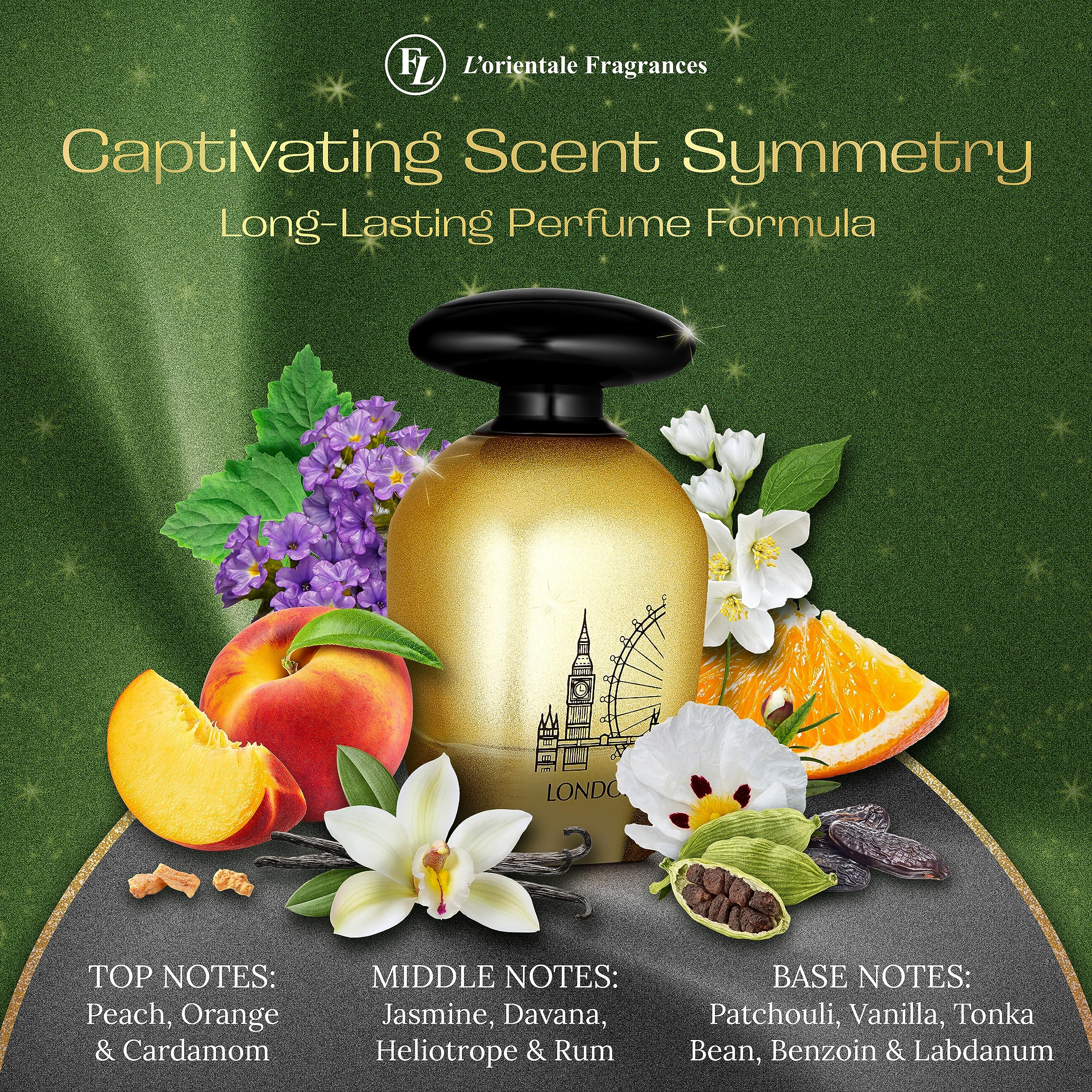 LOrientale Fragrances Night De Paris London – Oil-Based Amber Spicy EDP (100ml)