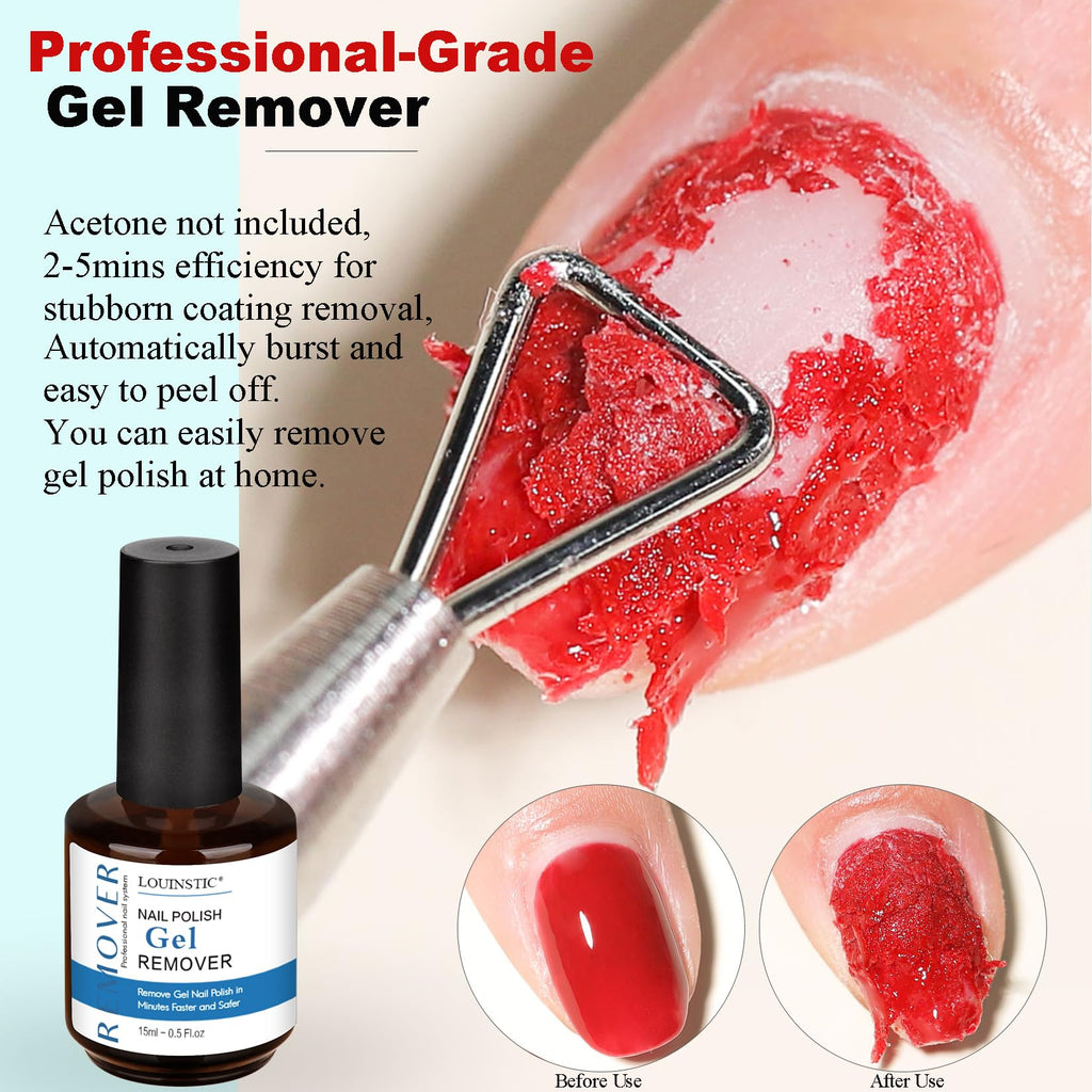 LOUINSTIC Gel Nail Polish Remover Kit — Quick, Acetone-Free Removal in 2–5 Minutes