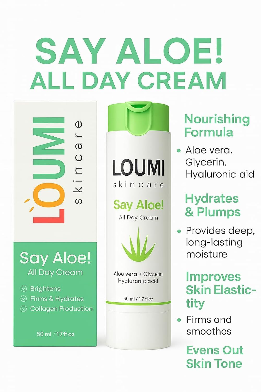 LOUMI Skincare Glow & Aloe Duo Bundle – RoseGlow Oil + Say Aloe! All Day Cream