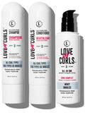 Love Ur Curls Fragrance-Free Wavy Hair 3-Step Set – Shampoo, Conditioner & Curl Cream (200 mL)