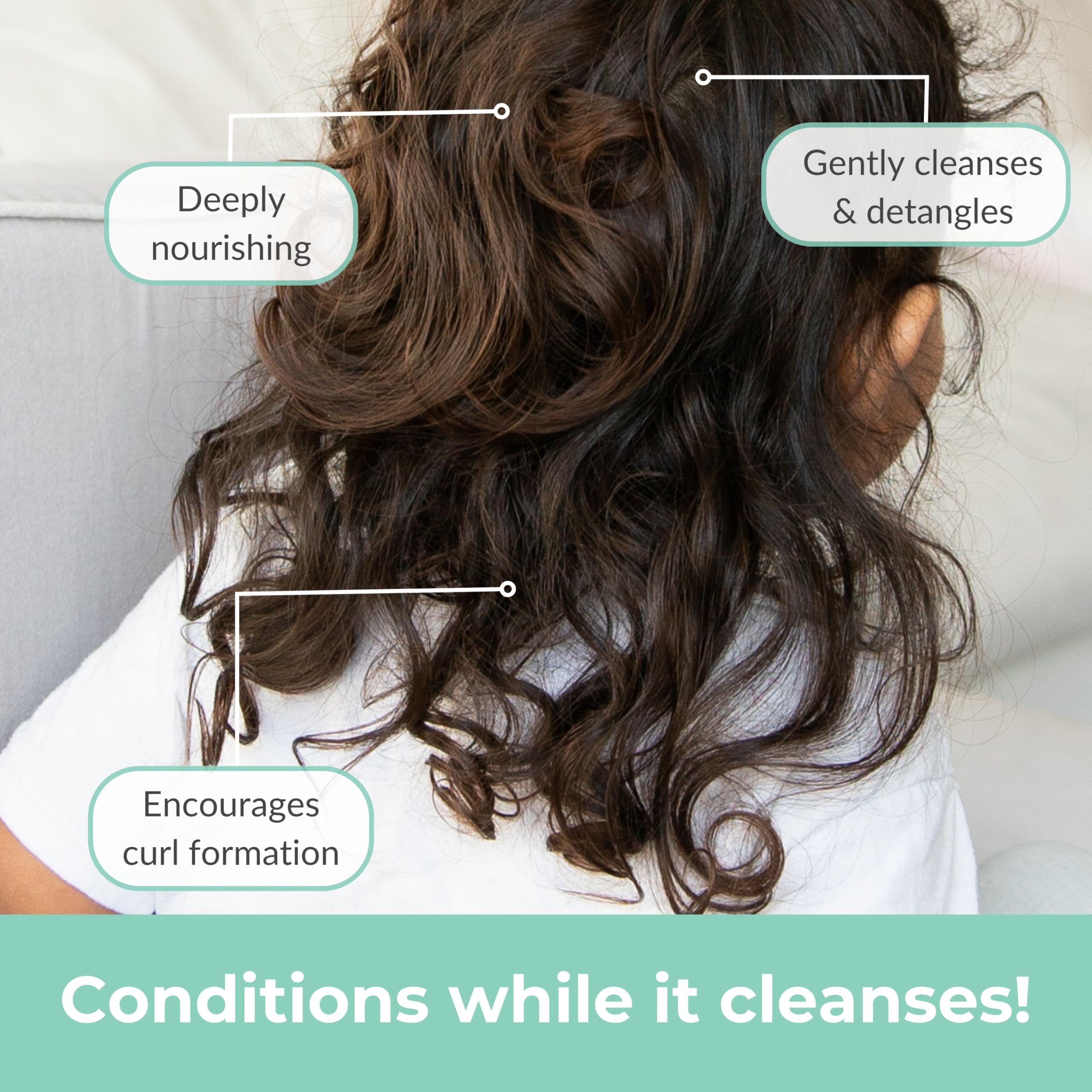 Love Ur Curls Kids LUCK 2in1 Shampoo & Conditioner – Fragrance Free, Tear Free, Pediatrician Approved, Sulfate & Paraben Free, 300 mL