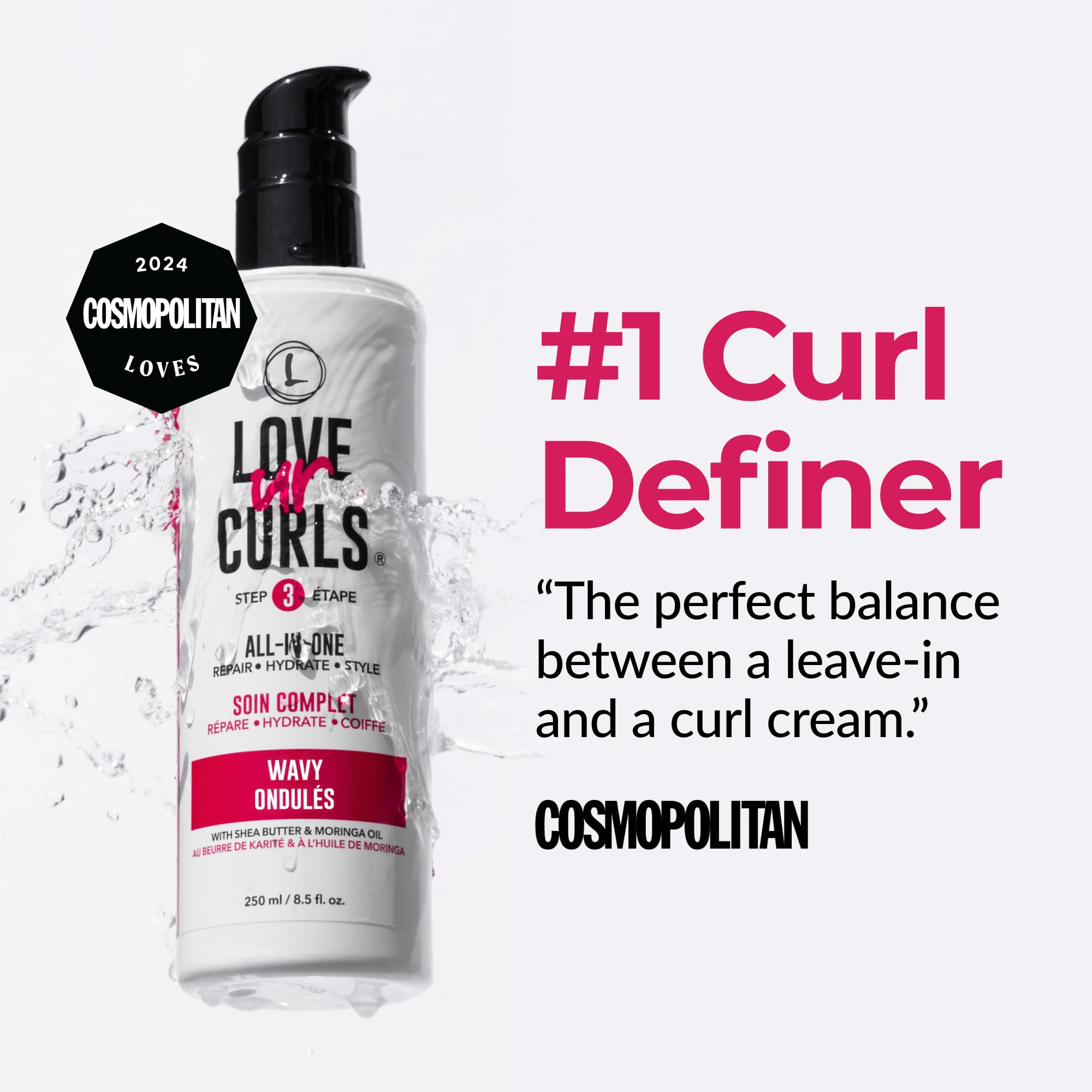 Love Ur Curls LUS All-in-One Styler for Natural Wavy Hair – 8.5 oz | Repair, Hydrate & Style in One Step
