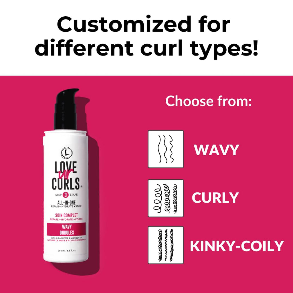 Love Ur Curls LUS All-in-One Styler for Natural Wavy Hair – 8.5 oz | Repair, Hydrate & Style in One Step
