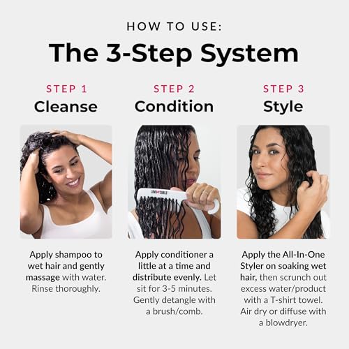 Love Ur Curls - 3-Step Shampoo, Conditioner & All-in-One Curl Styler for Curly Hair