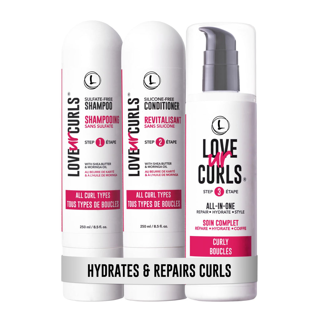Love Ur Curls - 3-Step Shampoo, Conditioner & All-in-One Curl Styler for Curly Hair