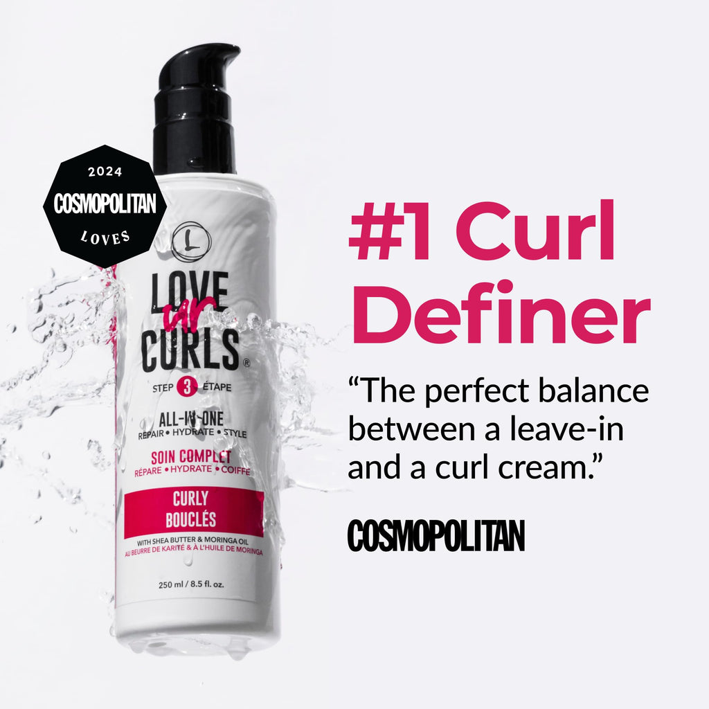Love Ur Curls All-in-One Curl Cream Styler – Anti-Frizz, Repair & Definition (250 mL)