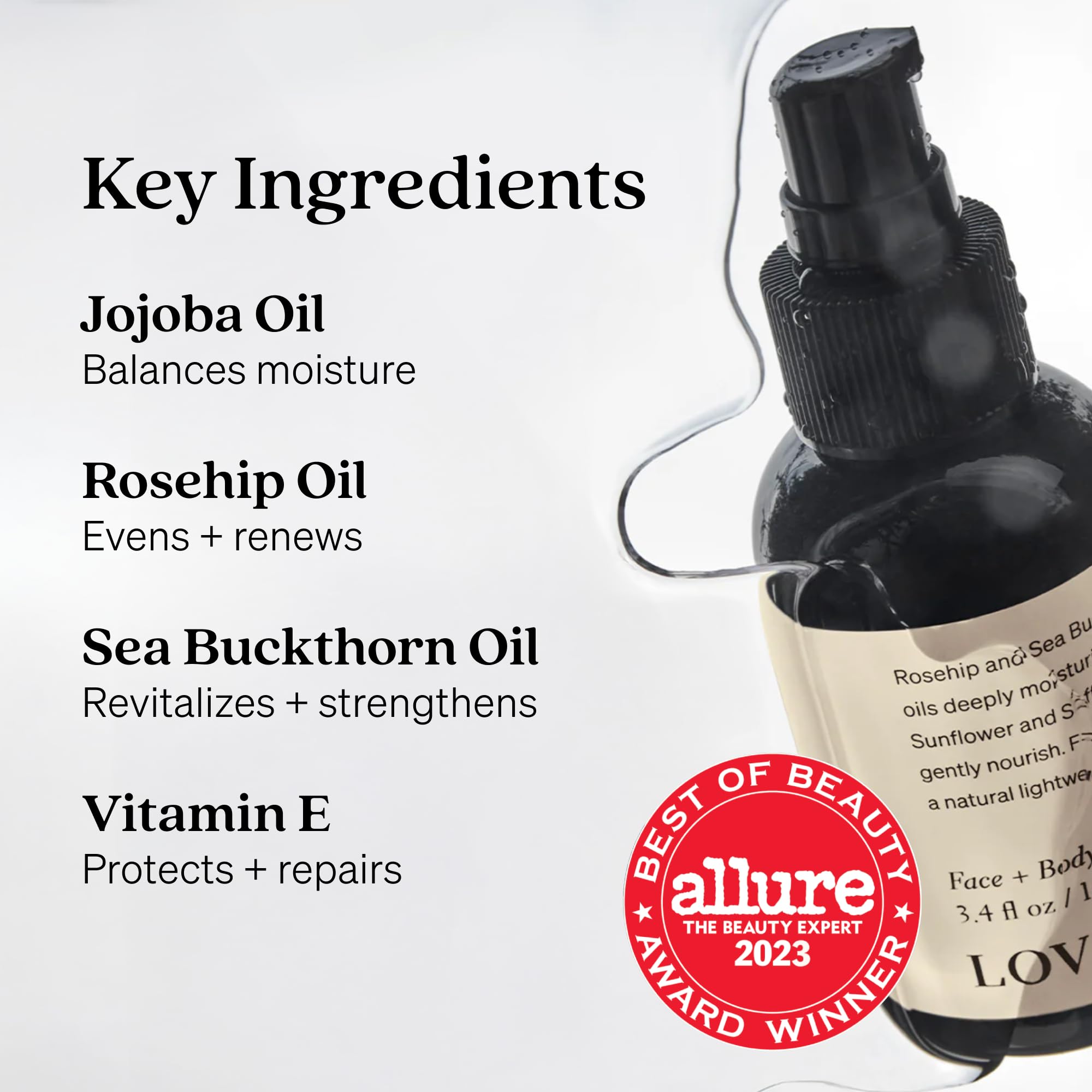 Loved01 Face & Body Oil | John Legend Skincare – Lightweight Hydration, 2-Pack (3.4 oz each)