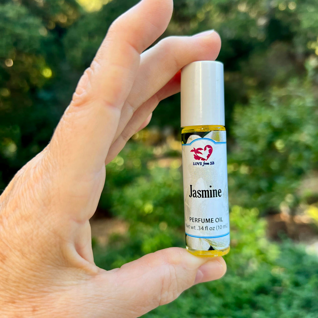 Love from Santa Barbara Jasmine Perfume Oil Roll-On – 0.03 oz / 10 ml | Organic Jojoba