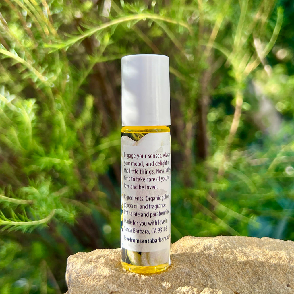 Love from Santa Barbara Jasmine Perfume Oil Roll-On – 0.03 oz / 10 ml | Organic Jojoba