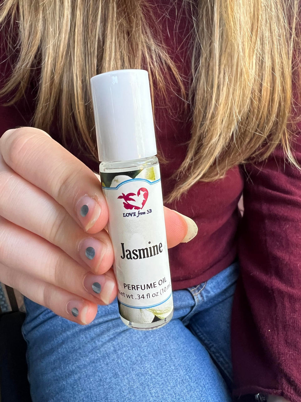 Love from Santa Barbara Jasmine Perfume Oil Roll-On – 0.03 oz / 10 ml | Organic Jojoba