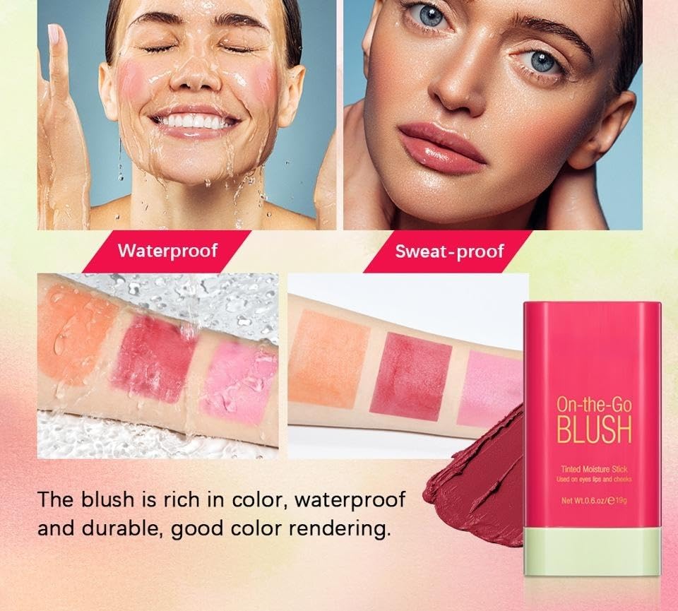 Lovelycat On-the-Go Makeup Blush Stick Set – Creamy, Long-Lasting Natural Nude for All Skin (3PC)