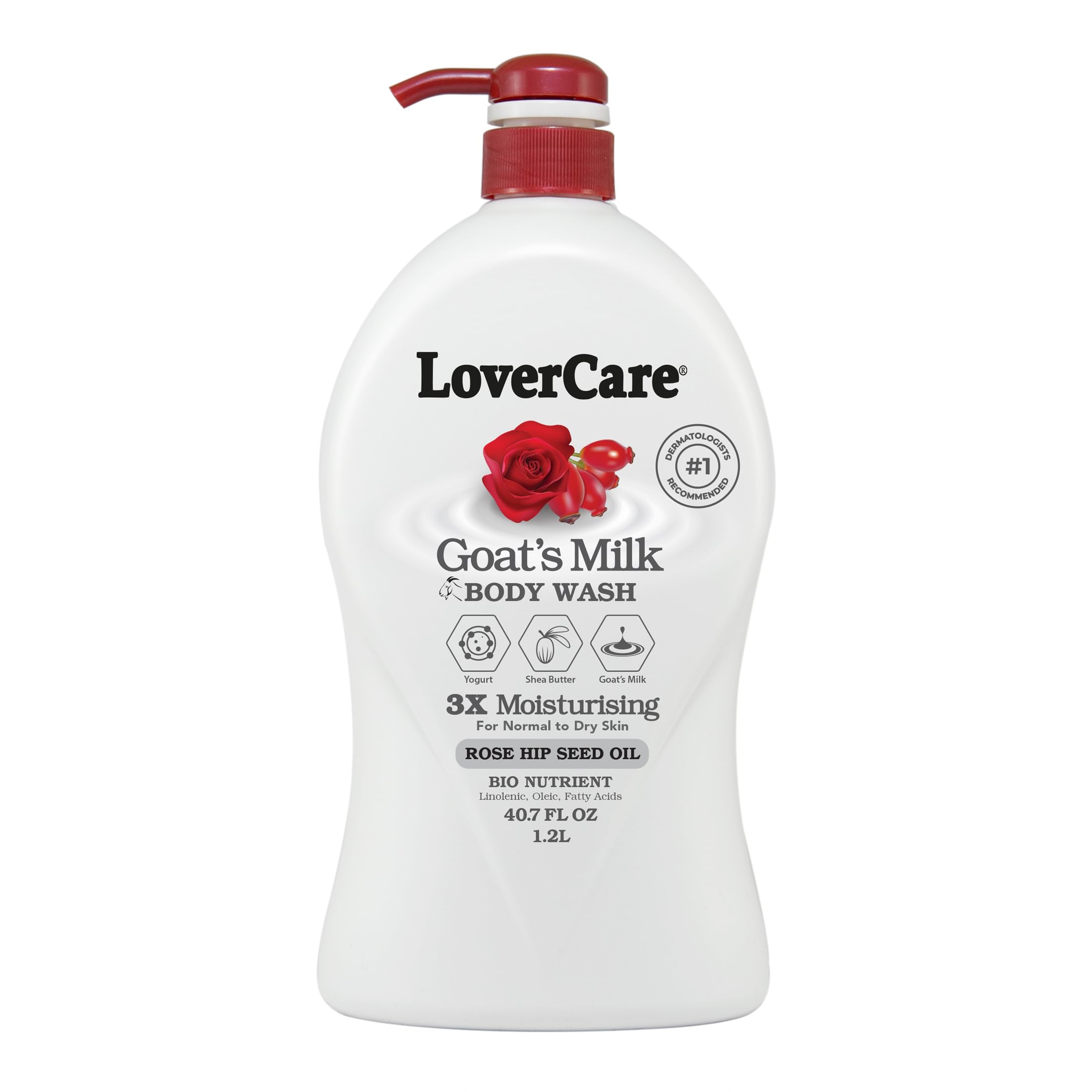 Lover's Care Goat Milk Body Wash with Rose Hip Seed Oil – 40.7 oz