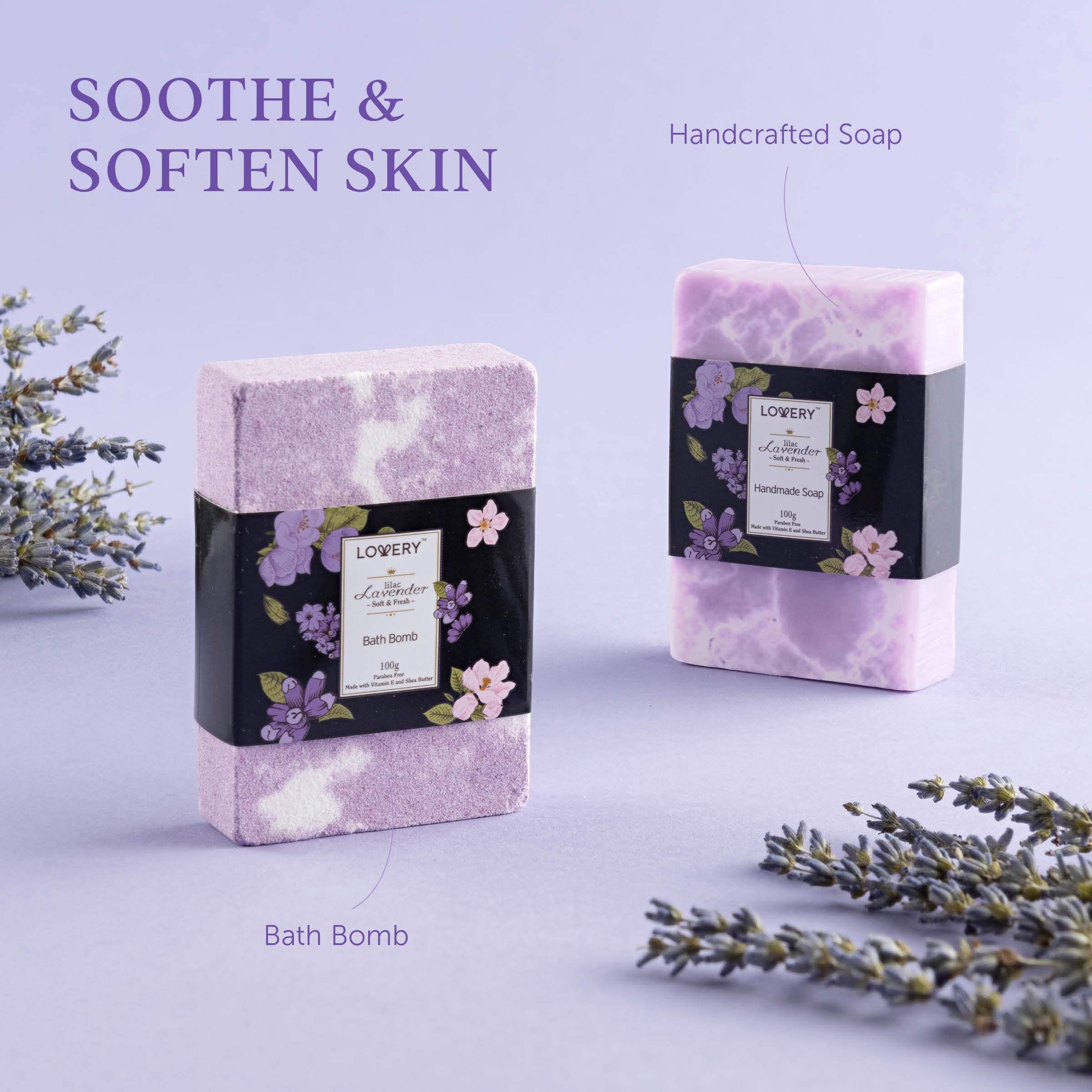 LOVERY Gift Baskets for Women – Lavender & Lilac Spa Set | Bath & Body Gifts