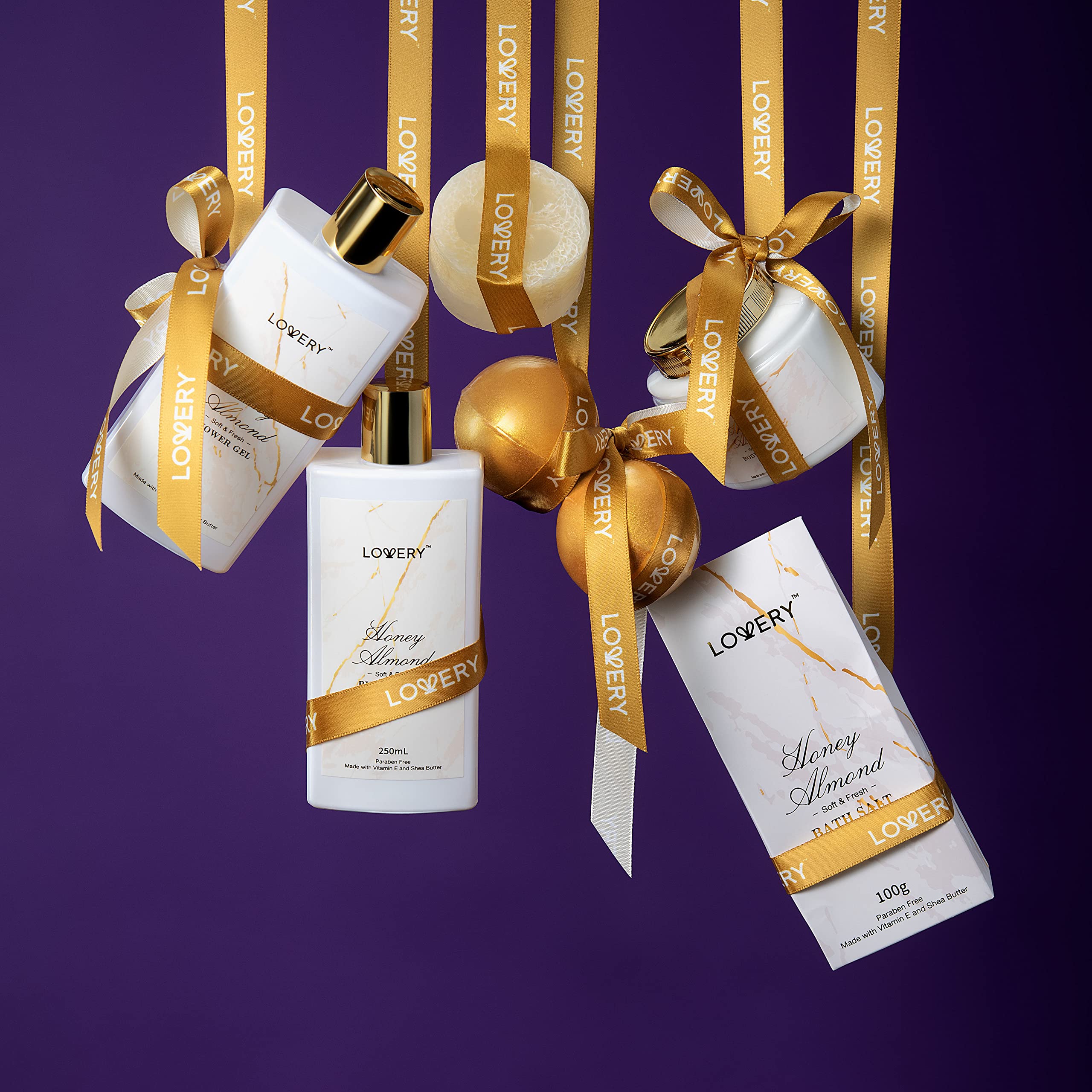 LOVERY 31-Piece Spa Gift Basket for Women – Honey Almond Bath & Nail Kit