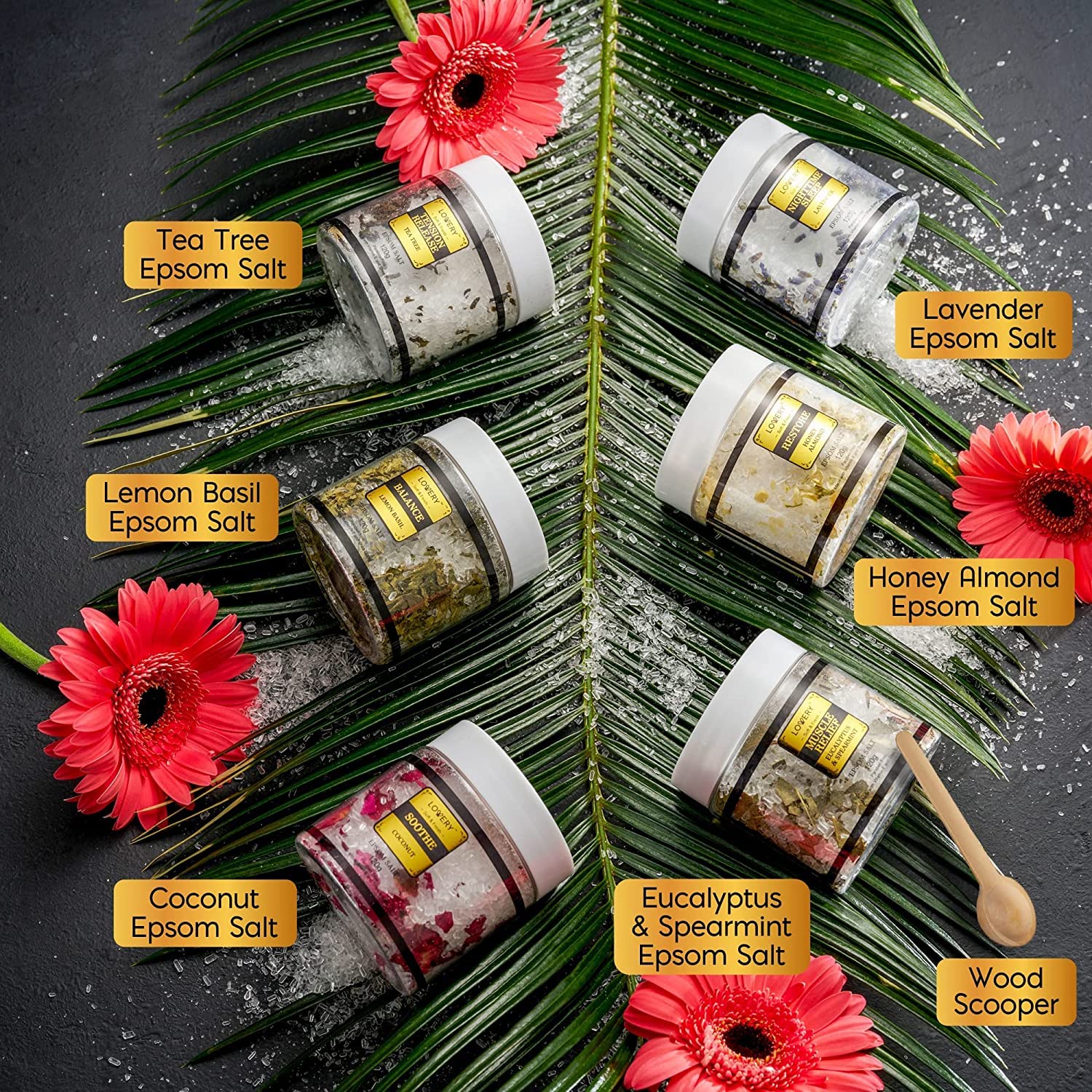 LOVERY Deluxe Epsom Bath Salts Gift Set – Spa-Quality Soaks in Lavender, Eucalyptus, Lemon & More