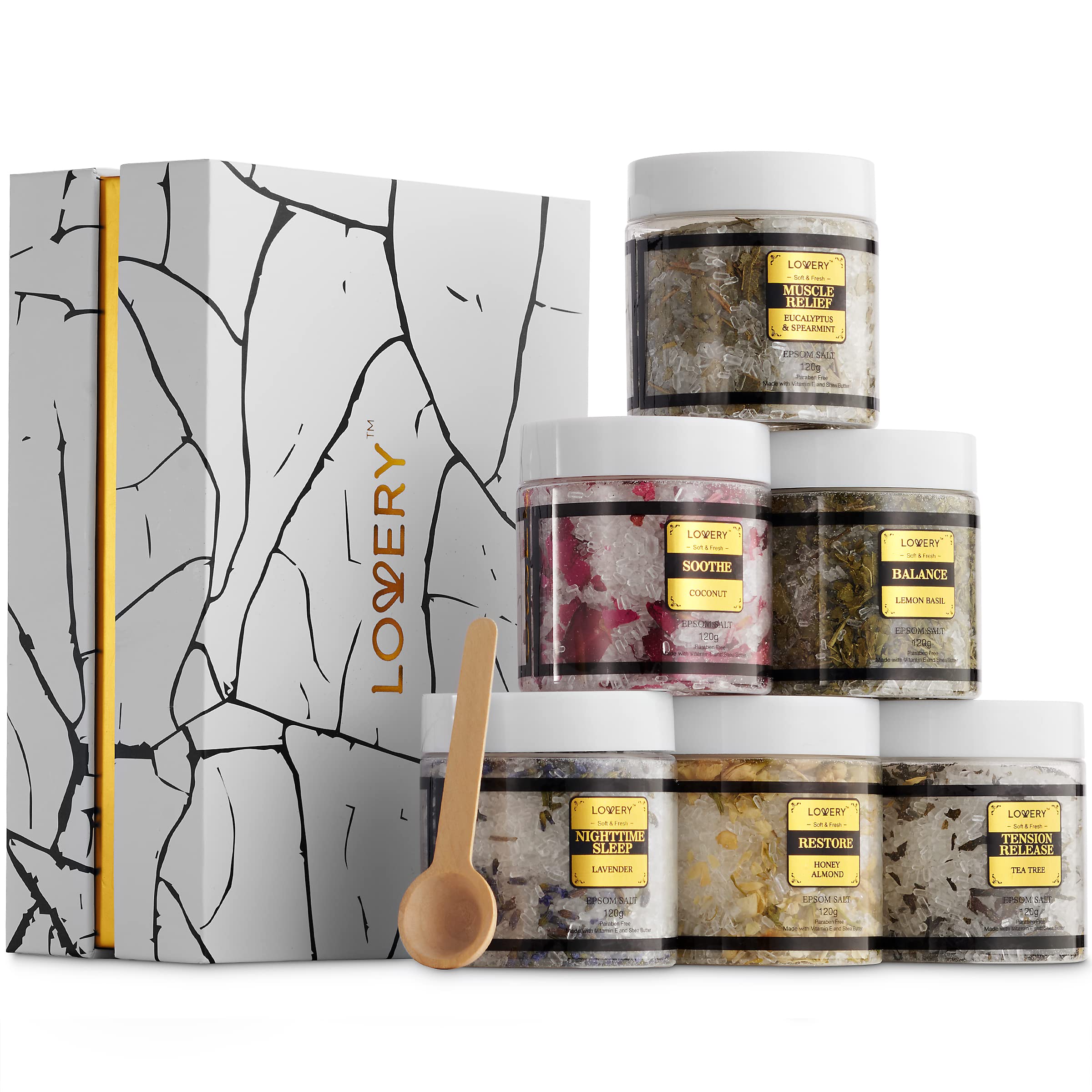 LOVERY Deluxe Epsom Bath Salts Gift Set – Spa-Quality Soaks in Lavender, Eucalyptus, Lemon & More