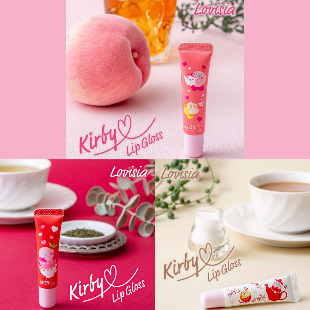 Lovisia Kirby 3-Count Cute Lip Gloss Set – Hydrating Clear Glosses with Rose, Tea Leaf Extract & Vitamin E