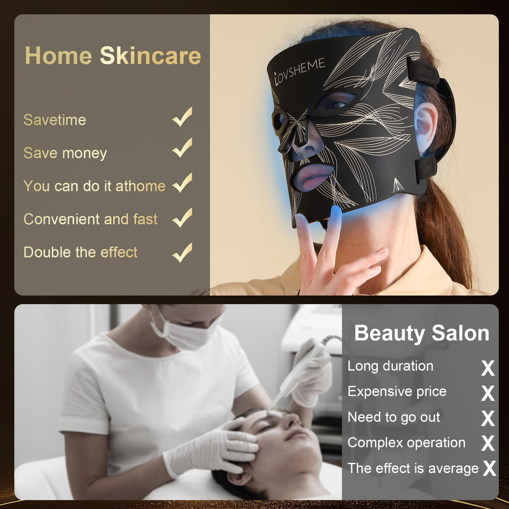 Lovsheme Red Light Therapy Mask for Face – Acne, Wrinkles & Skin Rejuvenation (320 LEDs)