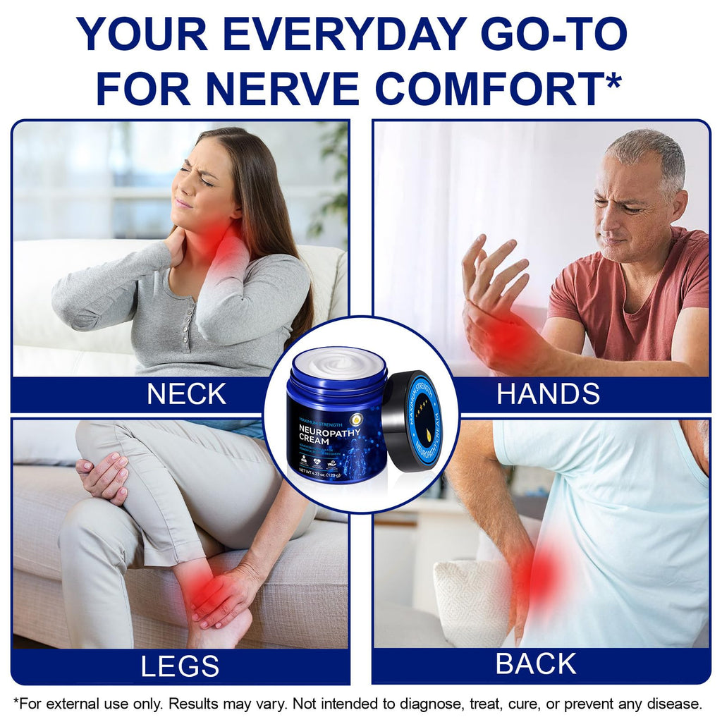LTQXGT Nerve Relief Cream 2-Pack – Fast-Absorbing, Non-Greasy Foot & Hand Moisturizer