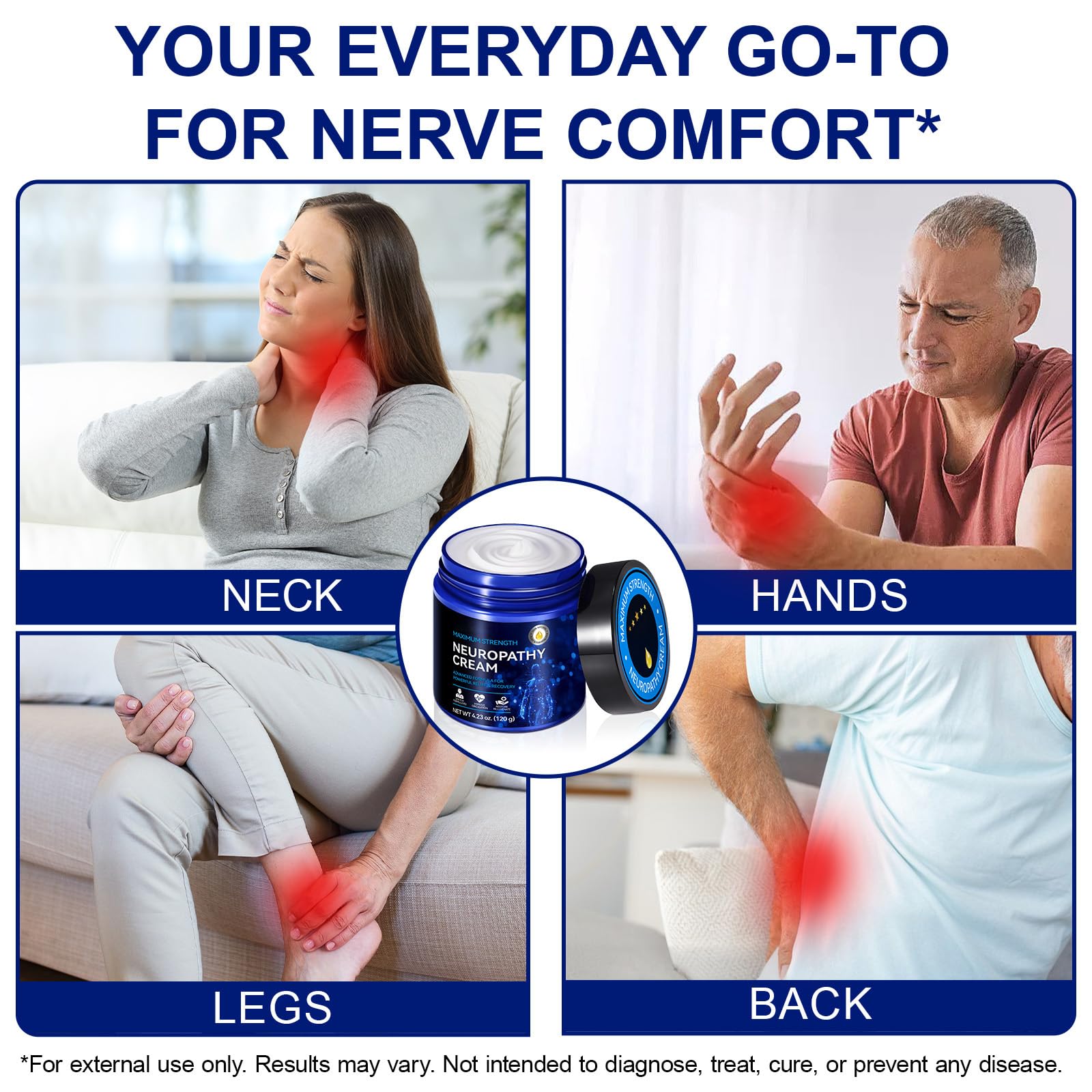 LTQXGT Nerve Relief Cream 2-Pack – Fast-Absorbing, Non-Greasy Foot & Hand Moisturizer