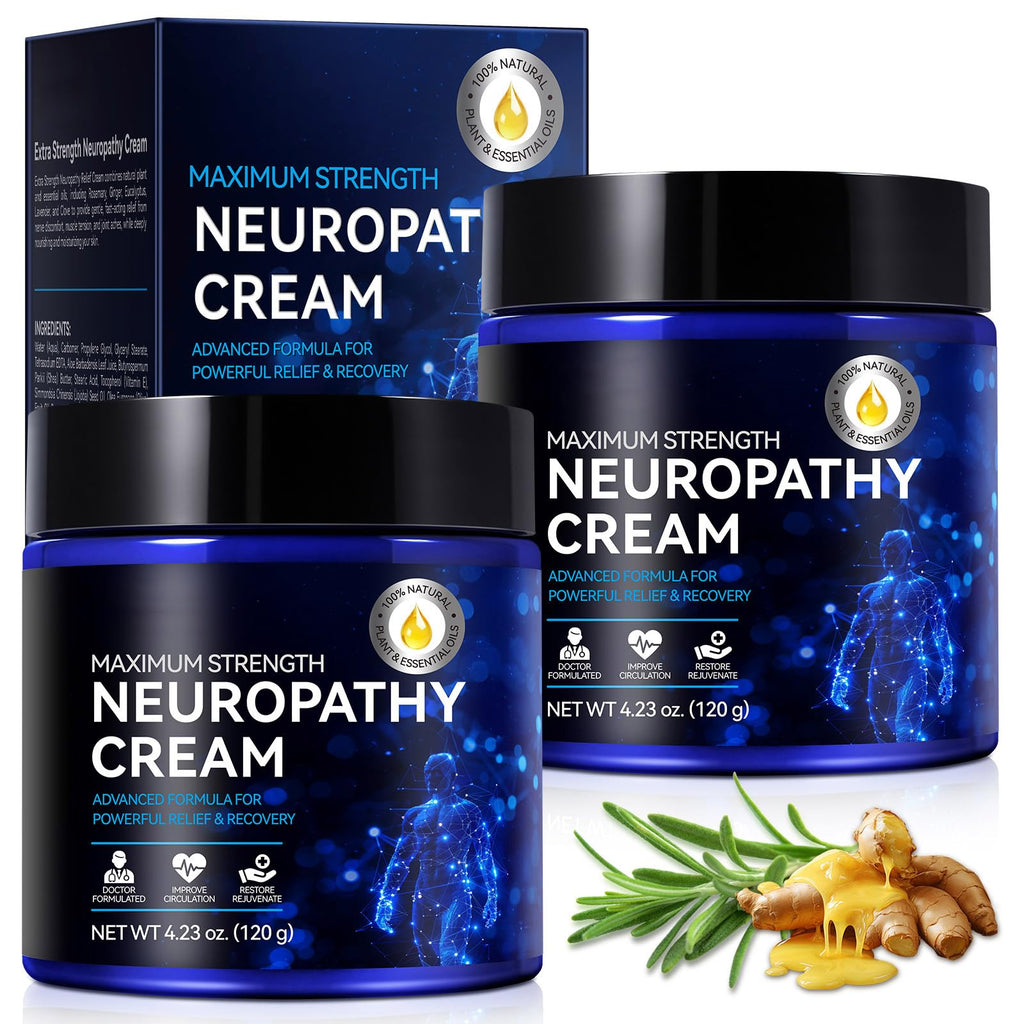 LTQXGT Nerve Relief Cream 2-Pack – Fast-Absorbing, Non-Greasy Foot & Hand Moisturizer