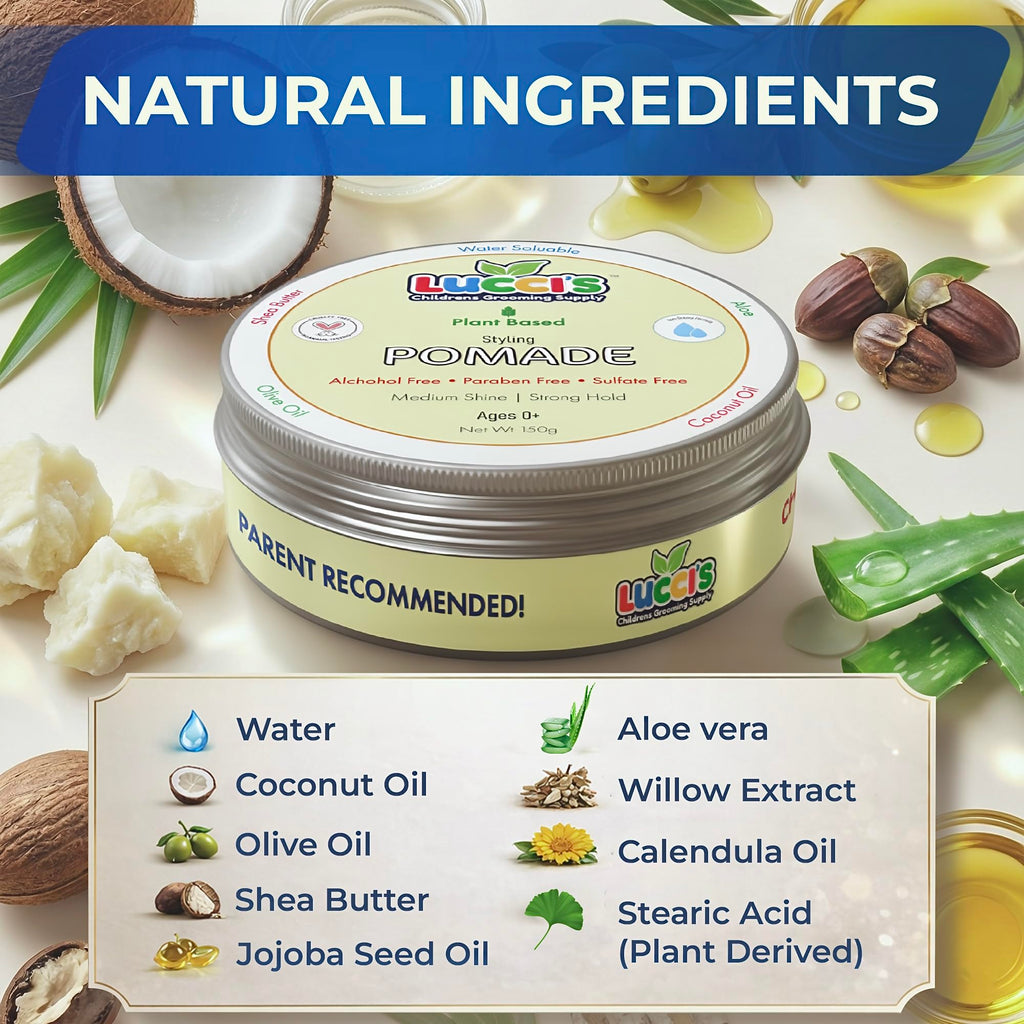 LUCCI'S Baby Hair Gel - Plant-Based 5oz Infant Styling Paste | Medium Shine & Strong Hold