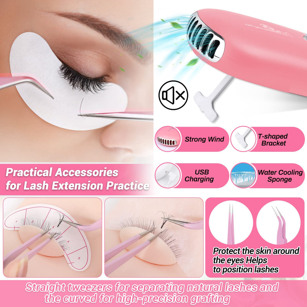 Lucomb DIY Lashes Extension Kit – 227 PCS Lash Training Starter Set
