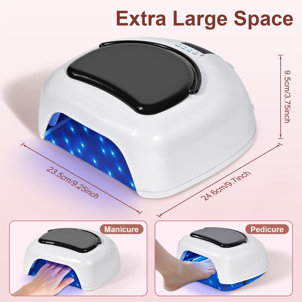 Ludysic 96W UV LED Nail Lamp – Cordless, Auto Sensor, 4 Timers for Salon & Home