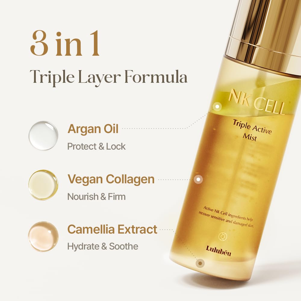 LULUBEU Triple Active Mist – Korean Skincare Glow Spray Serum for Radiant, Dewy Skin