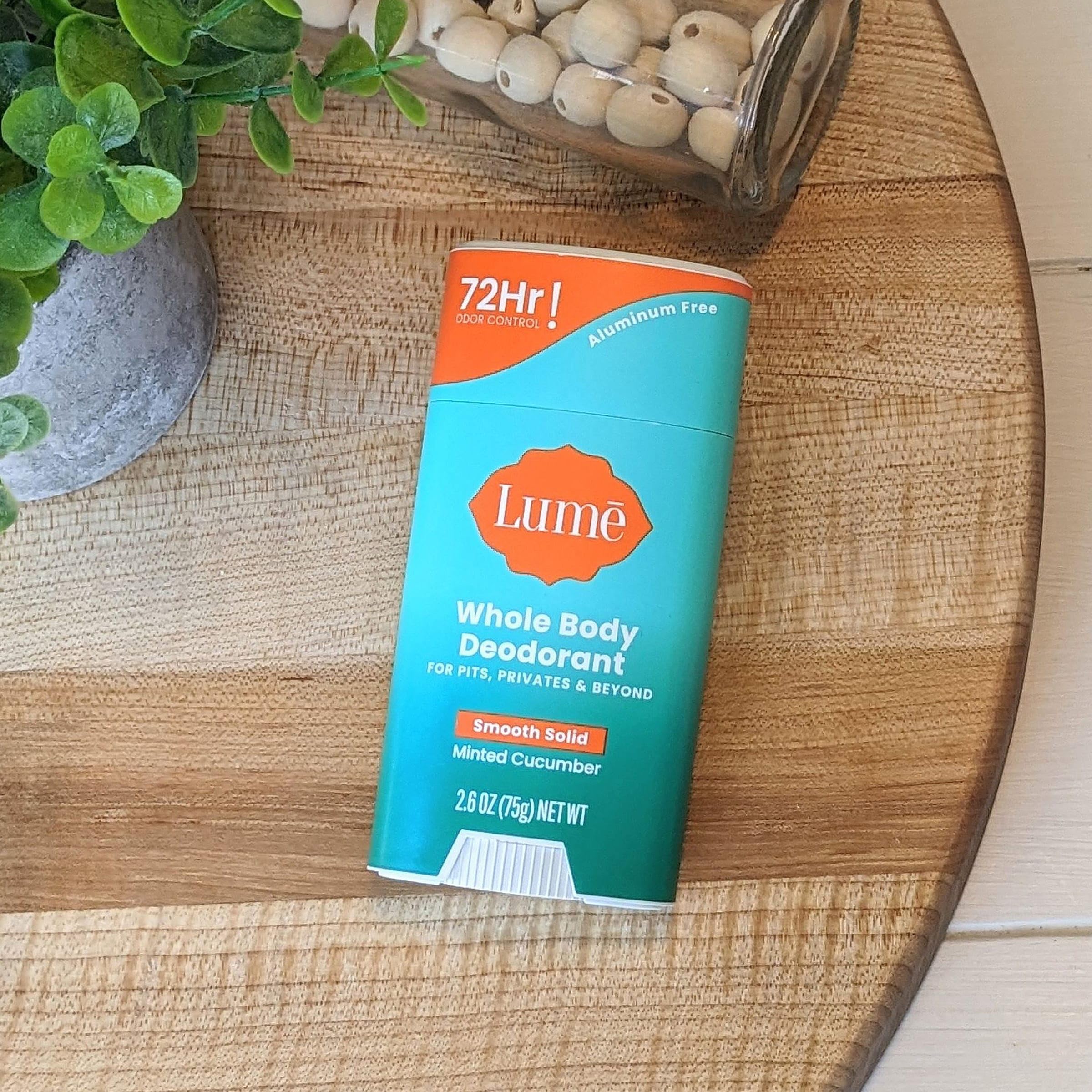 Lume Whole Body Deodorant – Minted Cucumber, 72-Hour Odor Control (3-Pack)