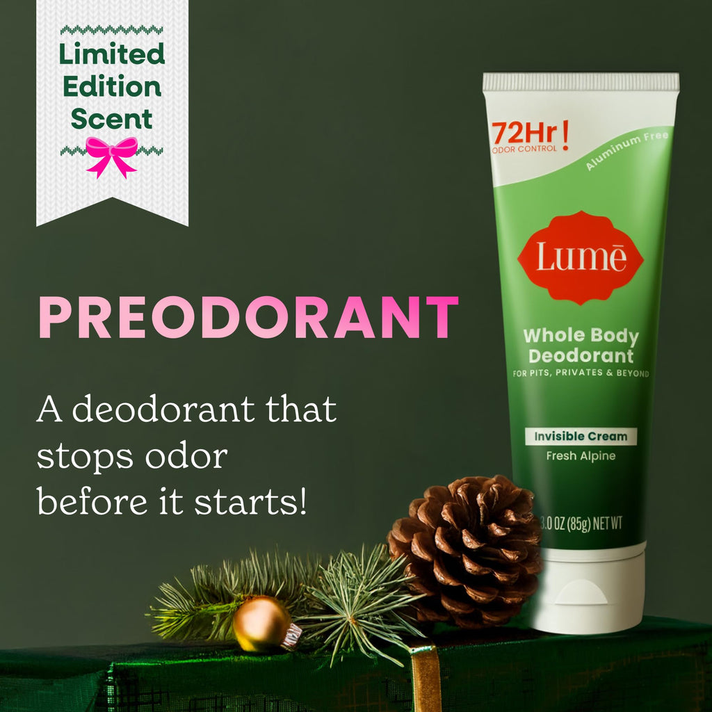 Lume Whole Body Deodorant - Invisible Cream Tube (3 oz) | 72-Hour Odor Control | Aluminum & Baking Soda Free - Fresh Alpine