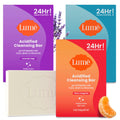 Lume Acidified Body Cleansing Bar – 24-Hour Odor Control (3-Pack: Tangerine, Lavender & Unscented)