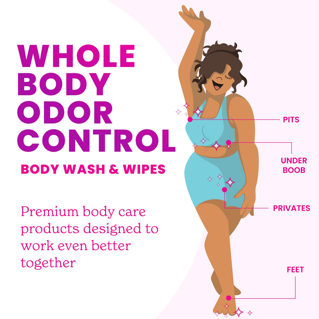 Lume Acidified Body Wash & Flushable Deodorant Wipes — 24-Hour Odor Control | Lavender Sage + Cucumber