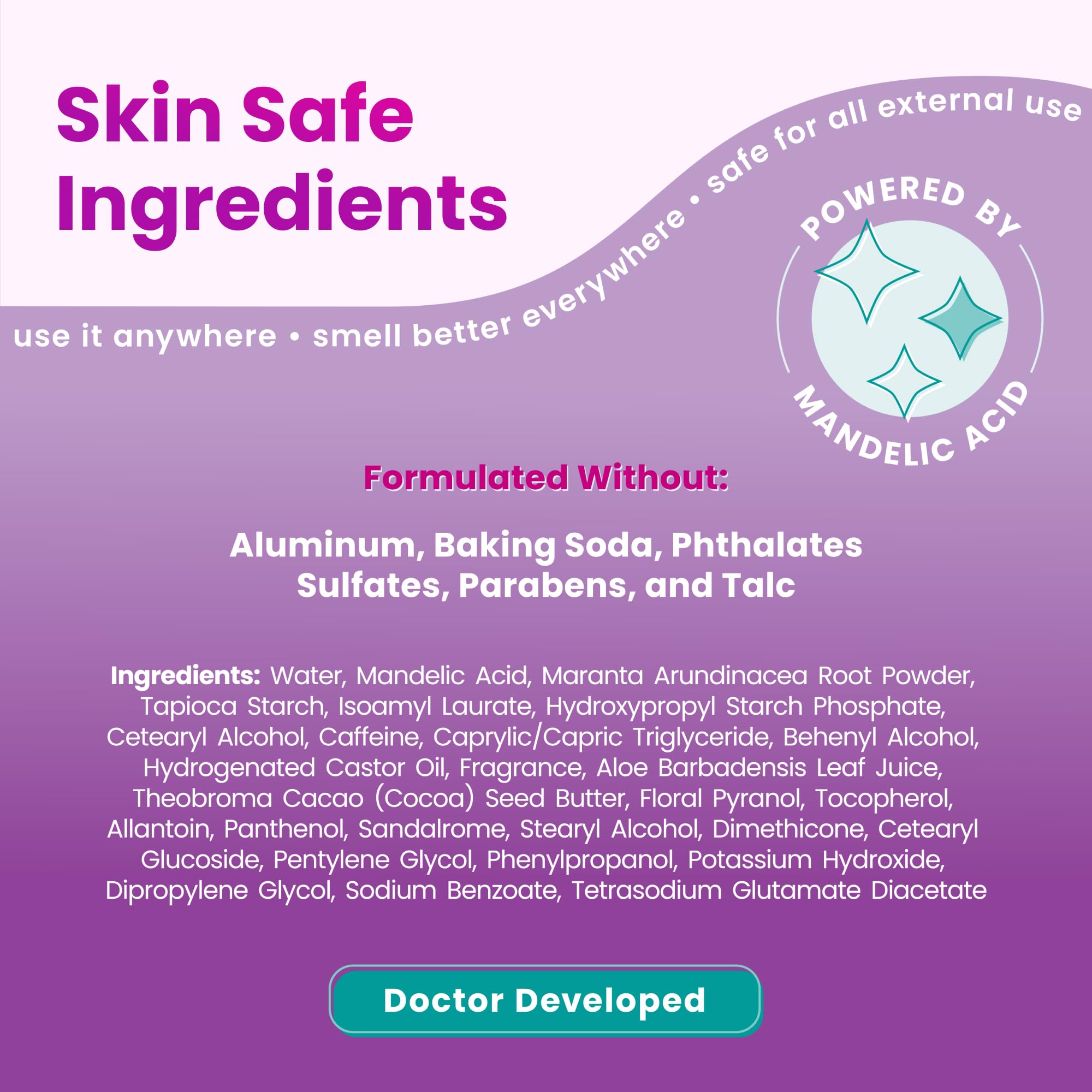 Lume Whole Body Deodorant - Invisible Cream Stick, 72 Hour Odor Control, Aluminum-Free, Baking Soda-Free, Lavender Sage