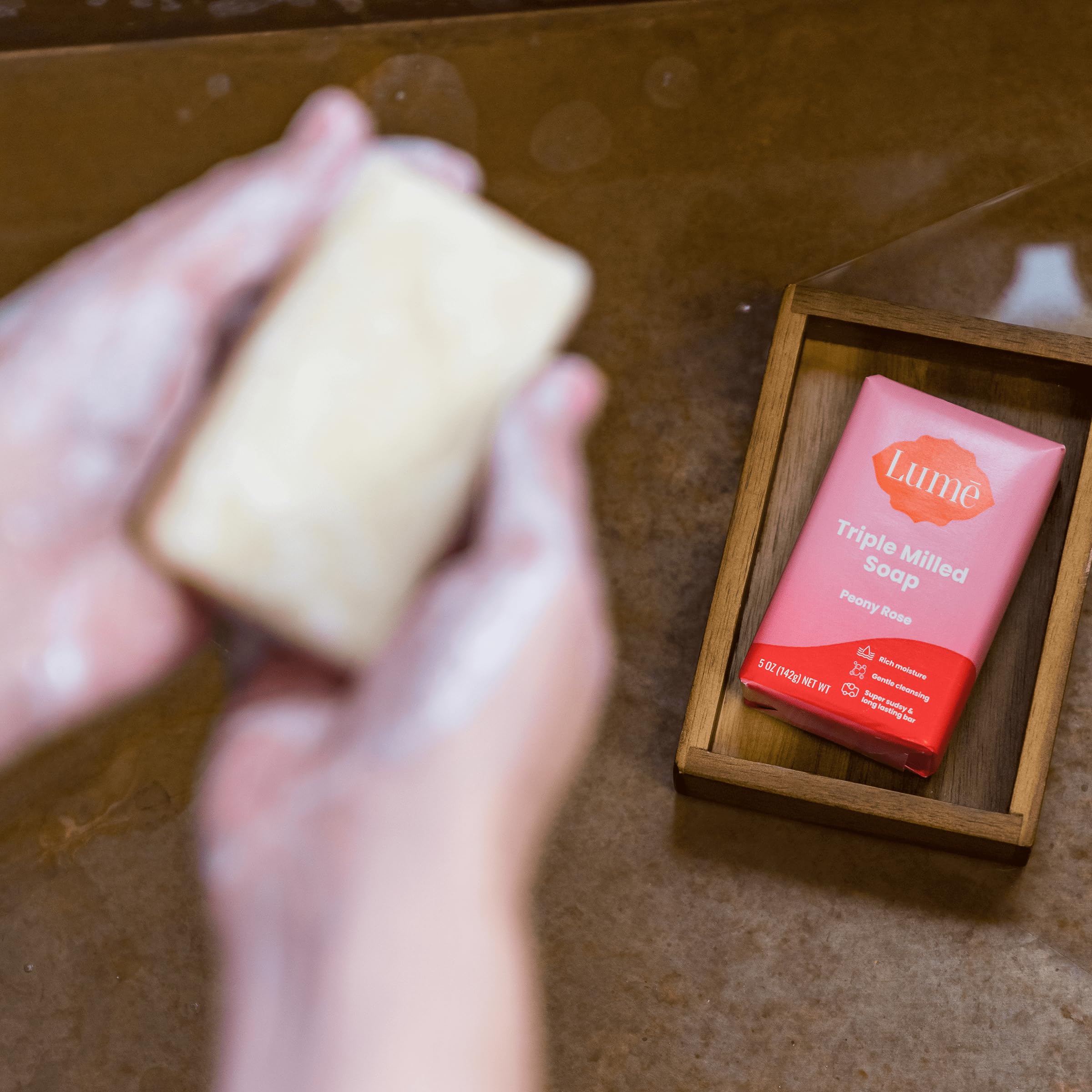 Lume Whole Body Deodorant & Soap Bundle — Peony Rose, Aluminum-Free, 2x 2.6 oz Deodorant + 2x 5 oz Soap