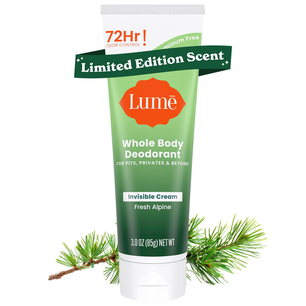 Lume Whole Body Deodorant - Invisible Cream Tube (3 oz) | 72-Hour Odor Control | Aluminum & Baking Soda Free - Fresh Alpine