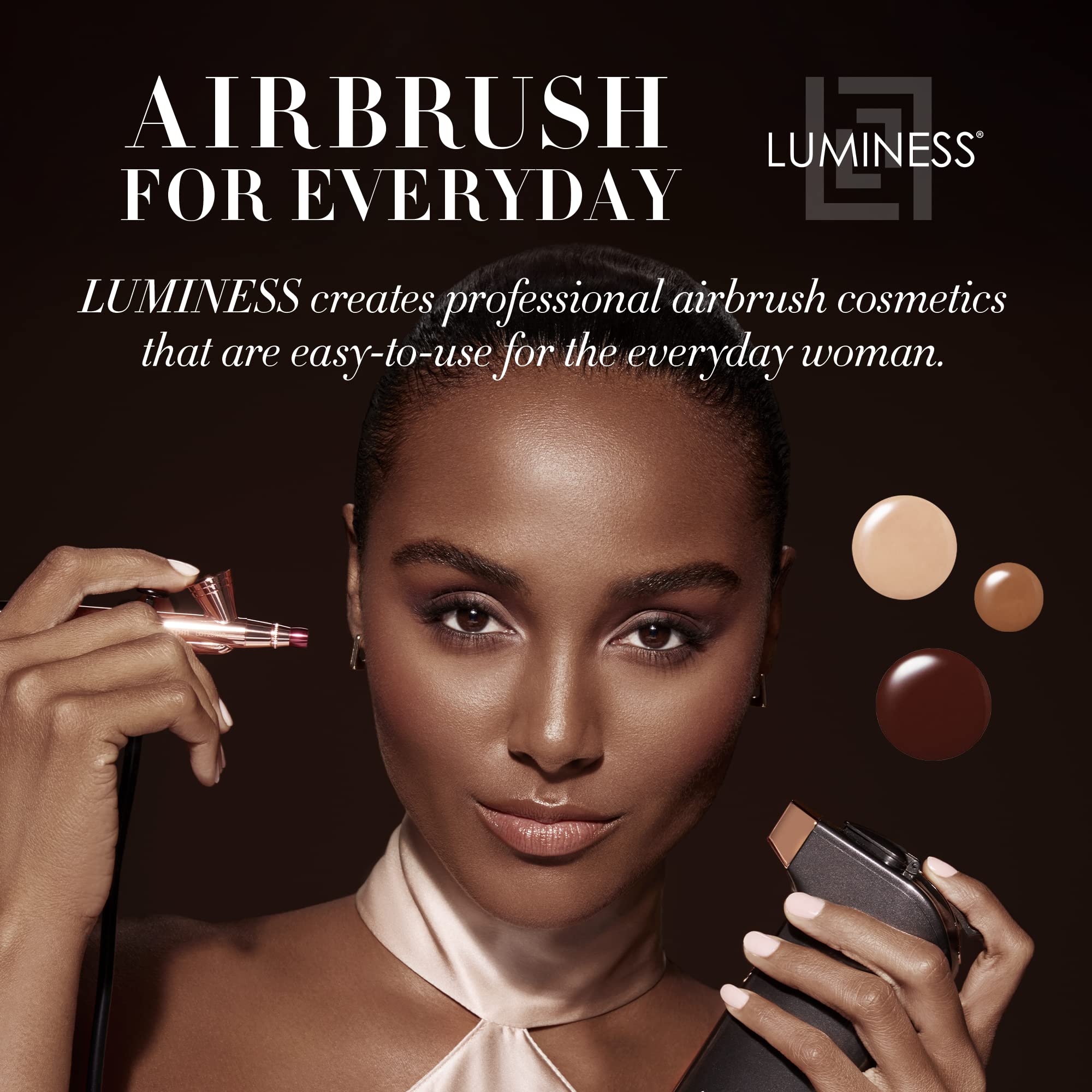 Luminess Breeze Duo Airbrush Makeup System – Medium Coverage, 9-Piece Kit with 2 Silk Foundations