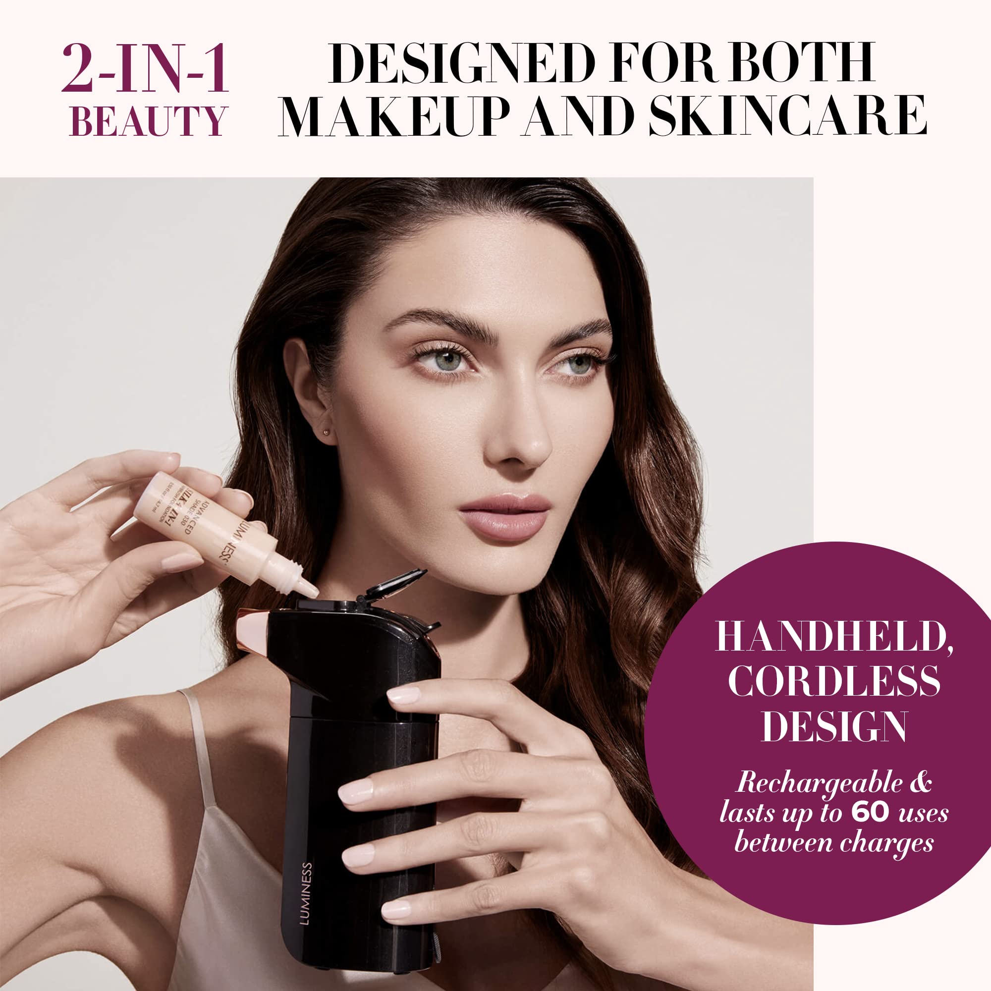 Luminess Breeze Duo Airbrush Makeup System – Fair Coverage, 9-Piece Kit with Silk Foundations & Primer