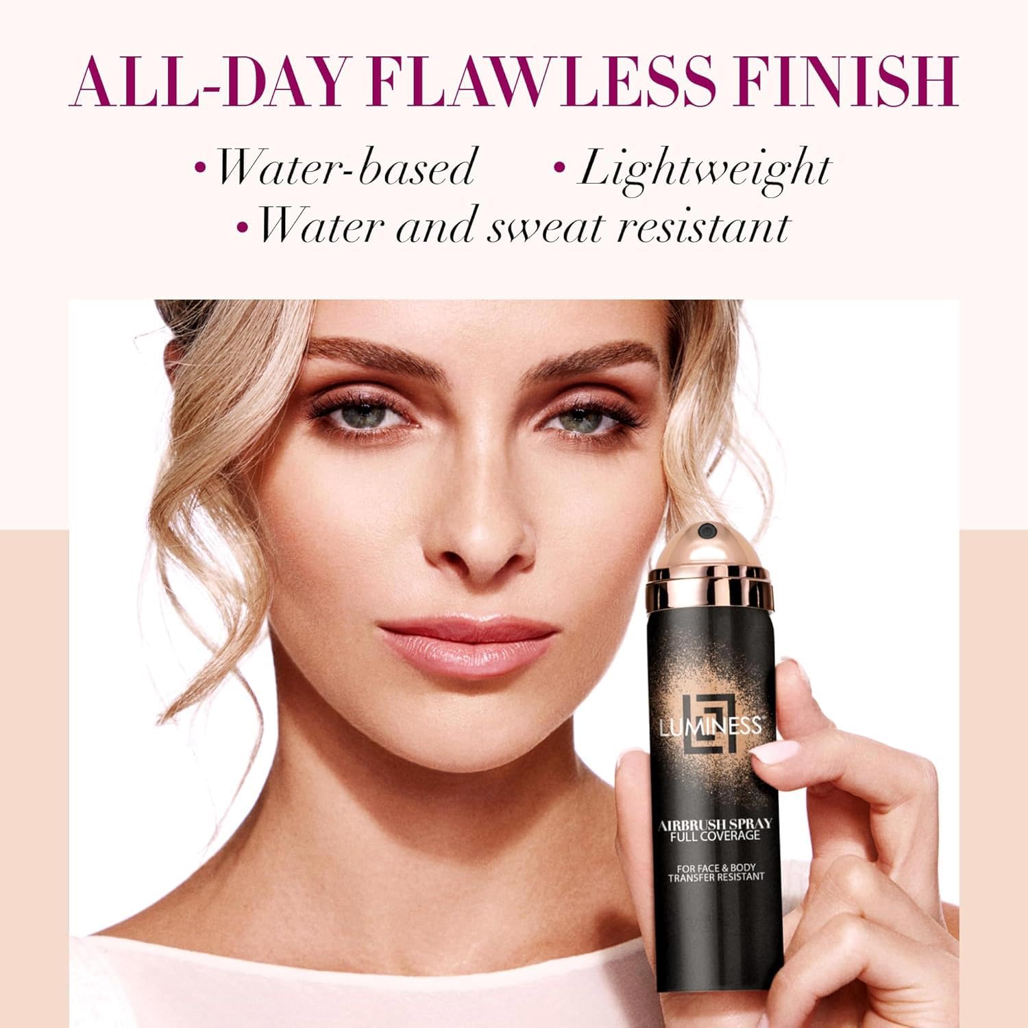 LUMINESS Airbrush Body Coverage – Long-Wear Foundation for Face & Body (Light Medium)