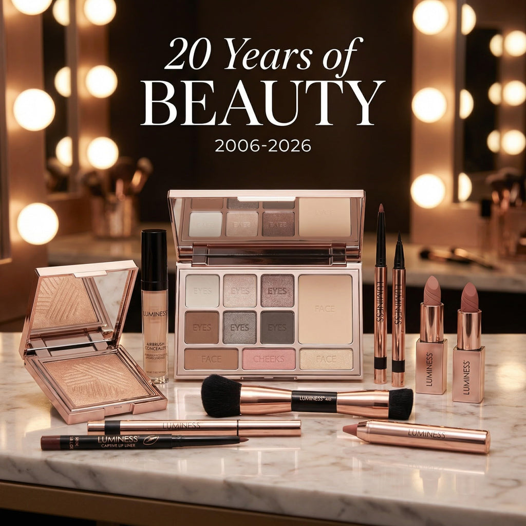 LUMINESS Liquid Mirage Foundation Kit with SPF 50 – Color-Changing Foundation, Primer & Brush