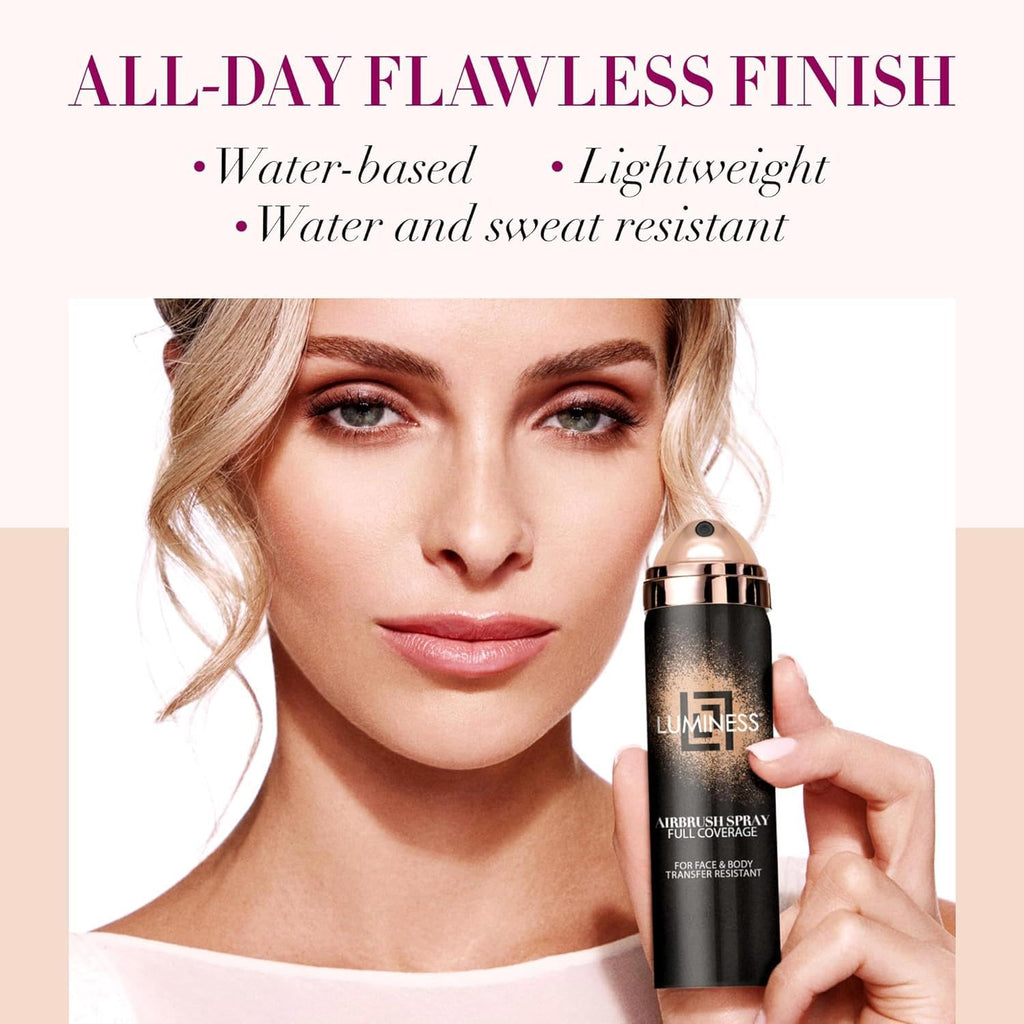 LUMINESS Airbrush Body Coverage Foundation – Light Fair | Water-Resistant & Long-Wear
