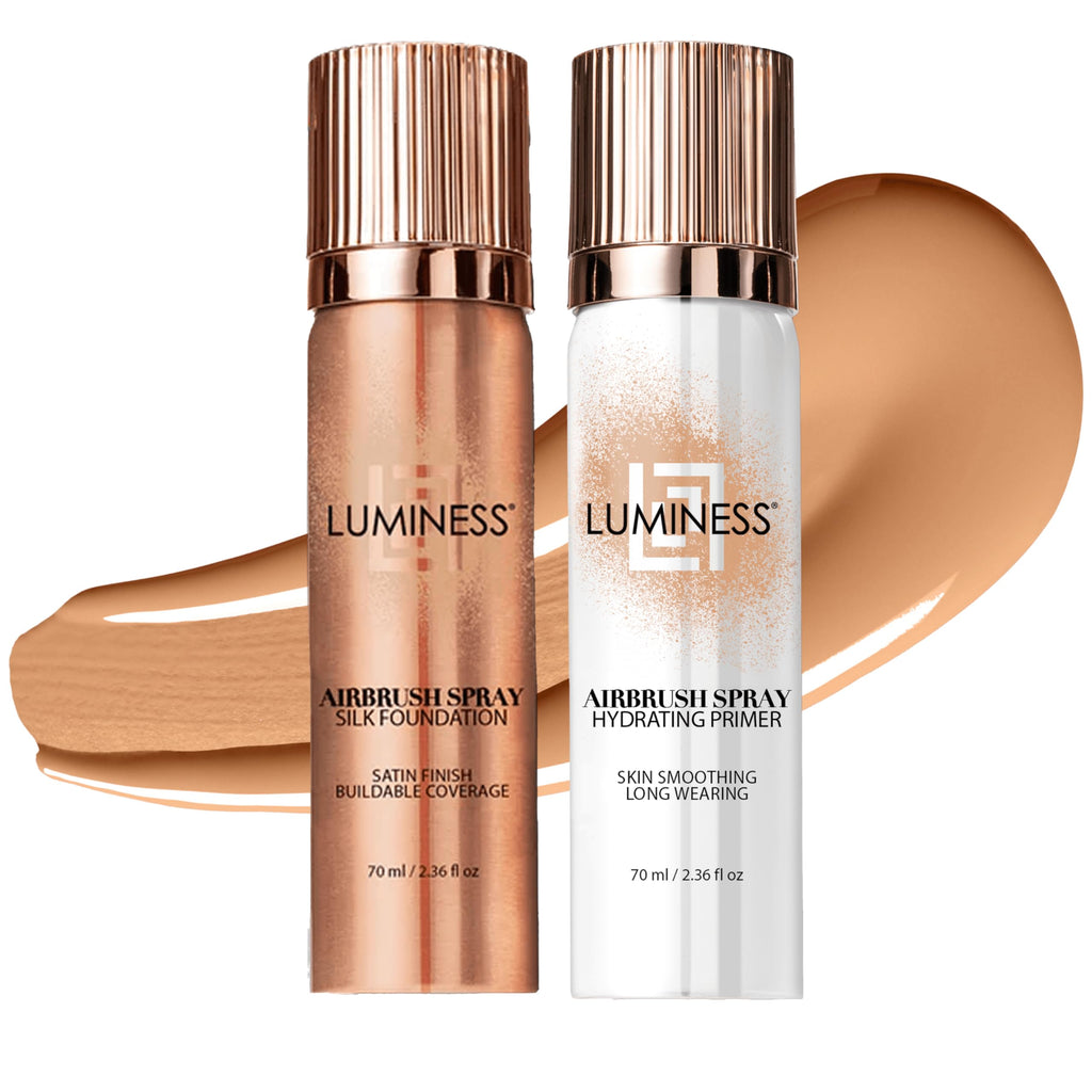 LUMINESS Silk Airbrush Spray Foundation & Primer Kit – Light Warm