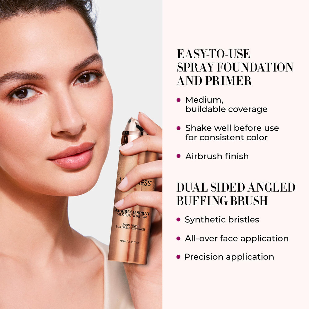 LUMINESS Silk Airbrush Primer & Foundation Kit Deep – Hydration, Buildable Coverage