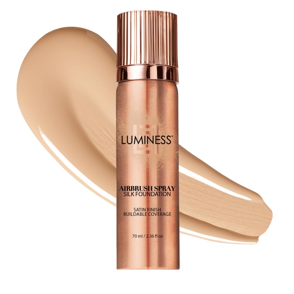 LUMINESS Silk Airbrush Spray Foundation – Full Coverage Hydrating Foundation, Hyaluronic Acid & Silk (Shade Fair)