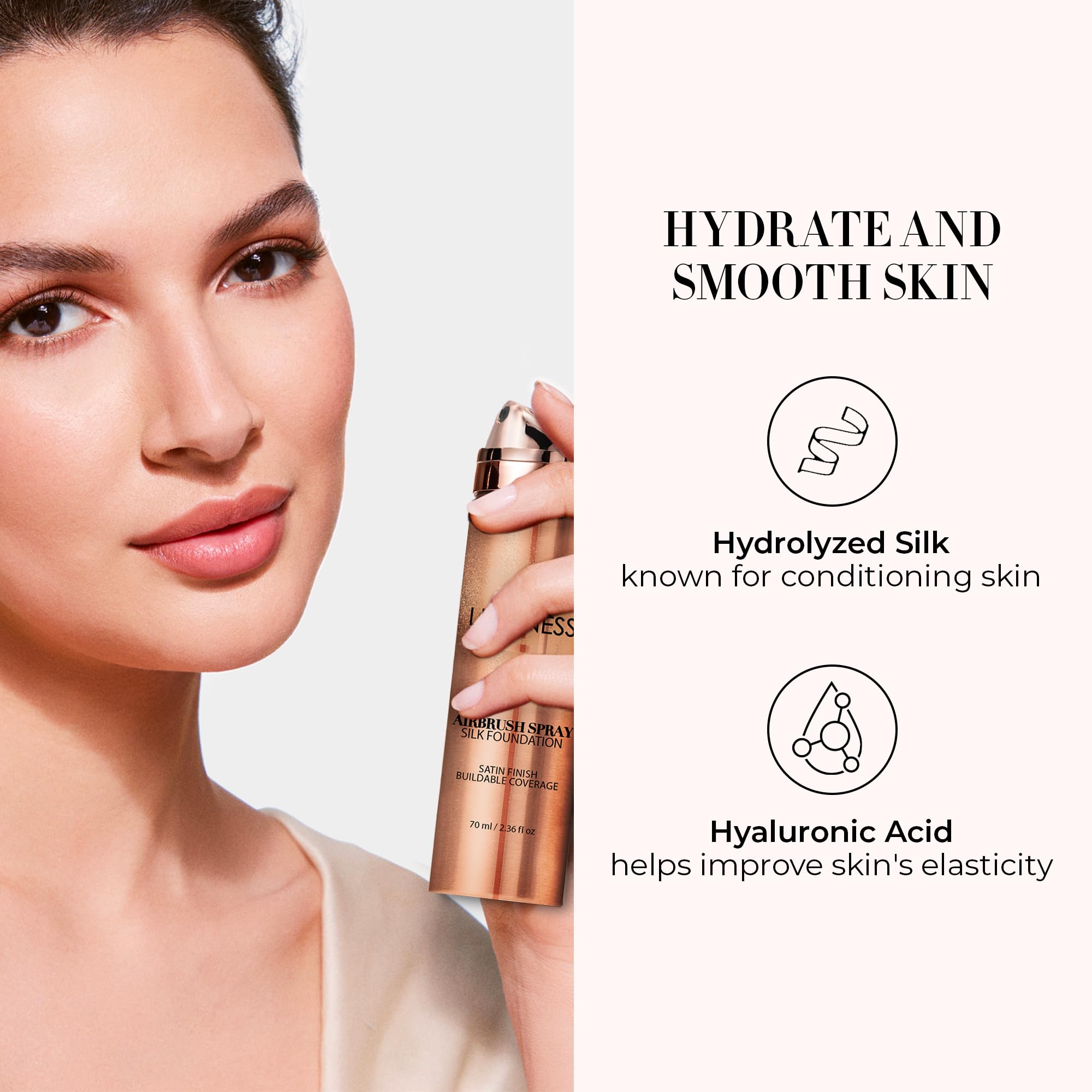 LUMINESS Silk Airbrush Spray Foundation Deep Dark – Hydrating Full Coverage