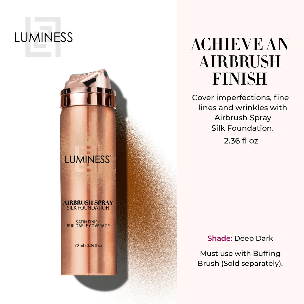 LUMINESS Silk Airbrush Spray Foundation Deep Dark – Hydrating Full Coverage
