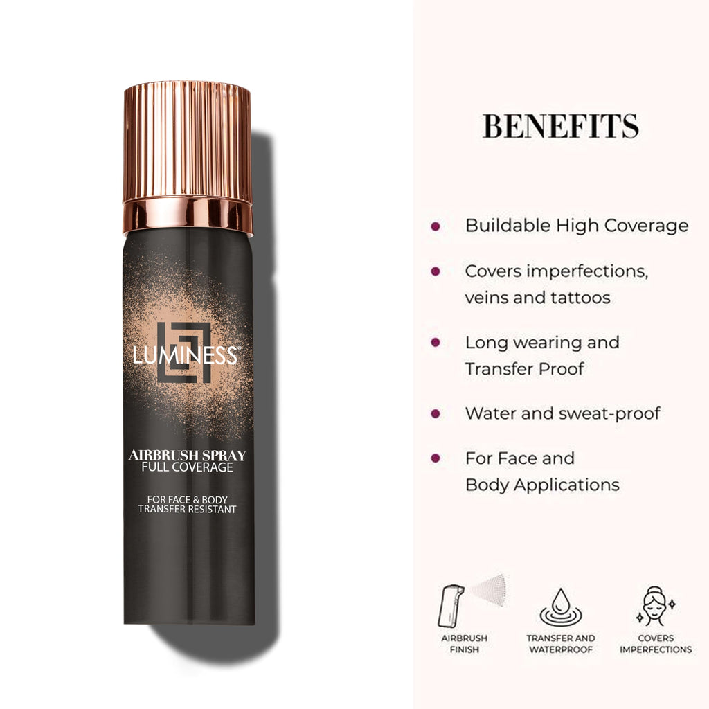 LUMINESS Airbrush Body Coverage Foundation – Light Fair | Water-Resistant & Long-Wear