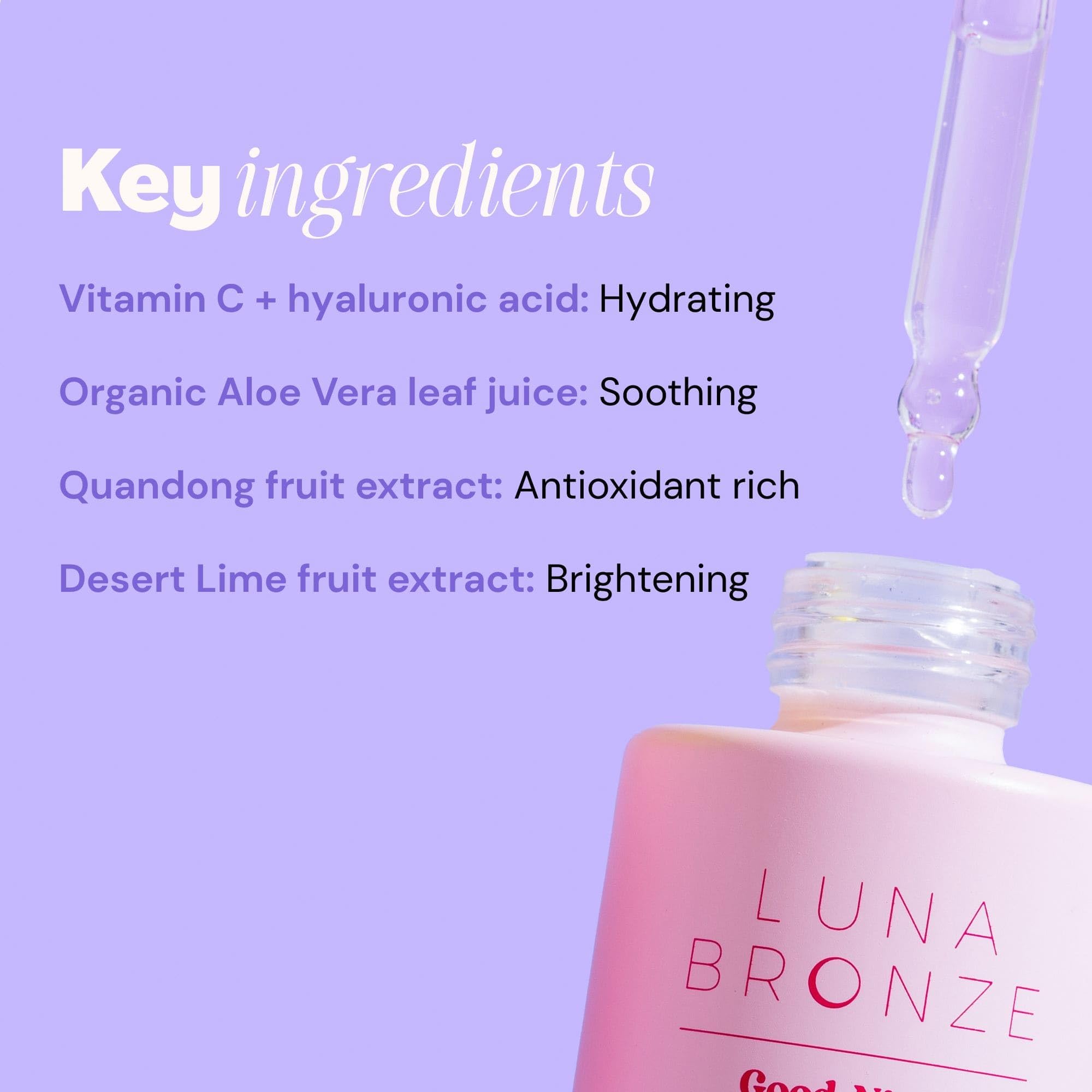 Luna Bronze Good Night Face Tanning Drops | Overnight Glow Serum with Vitamin C