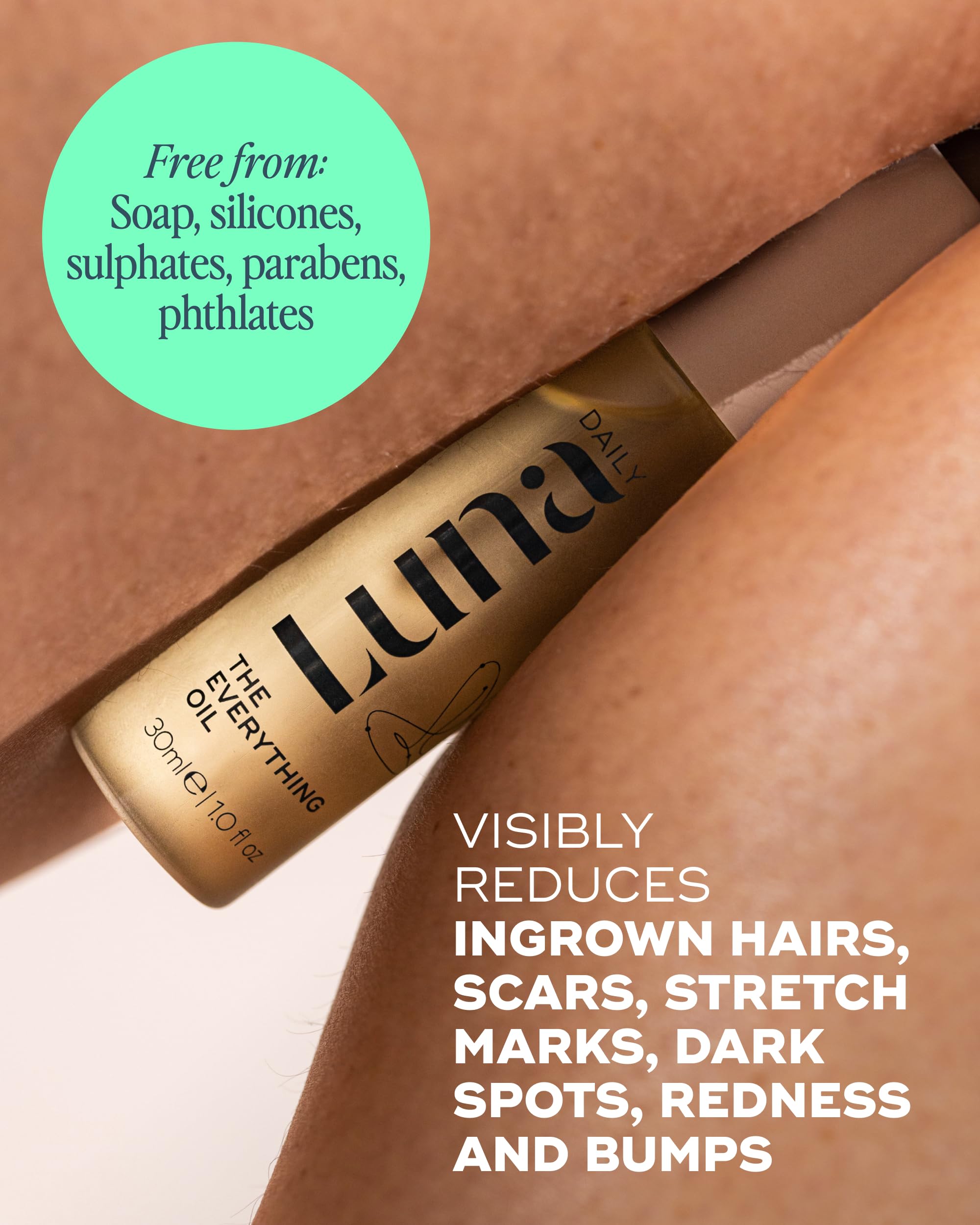 Luna Daily Mini Ingrown Hair Oil (10ml) | Travel-Size Hydrating Oil for Delicate Areas