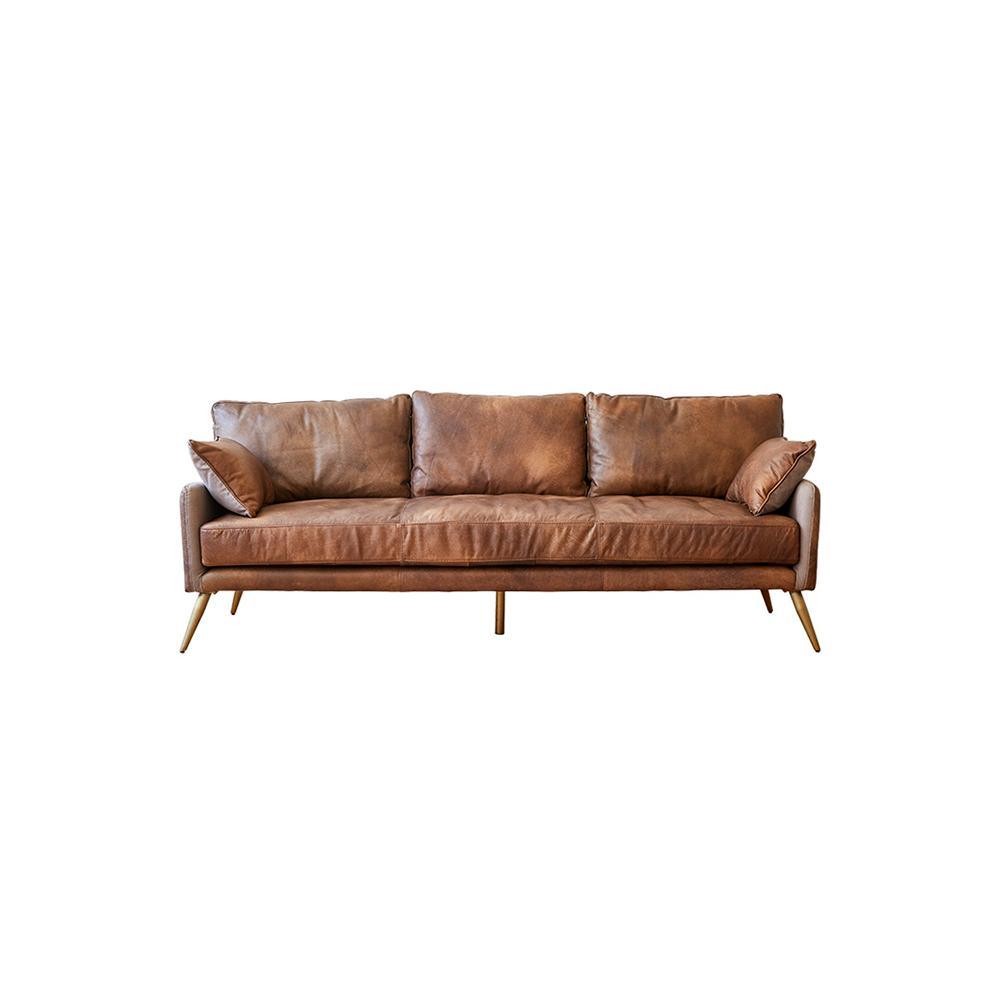 Luna Three Seaters Sofa, Three Seater Corner Sofa, Real Leather